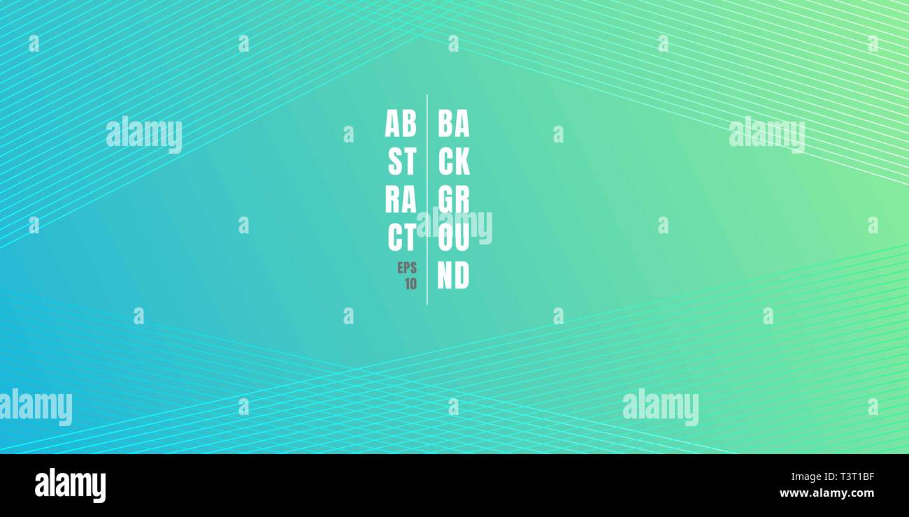 Abstract blue and green vibrant color gradient background with diagonal lines pattern texture. Soft light colored backdrop with place for text. Vector Stock Vector