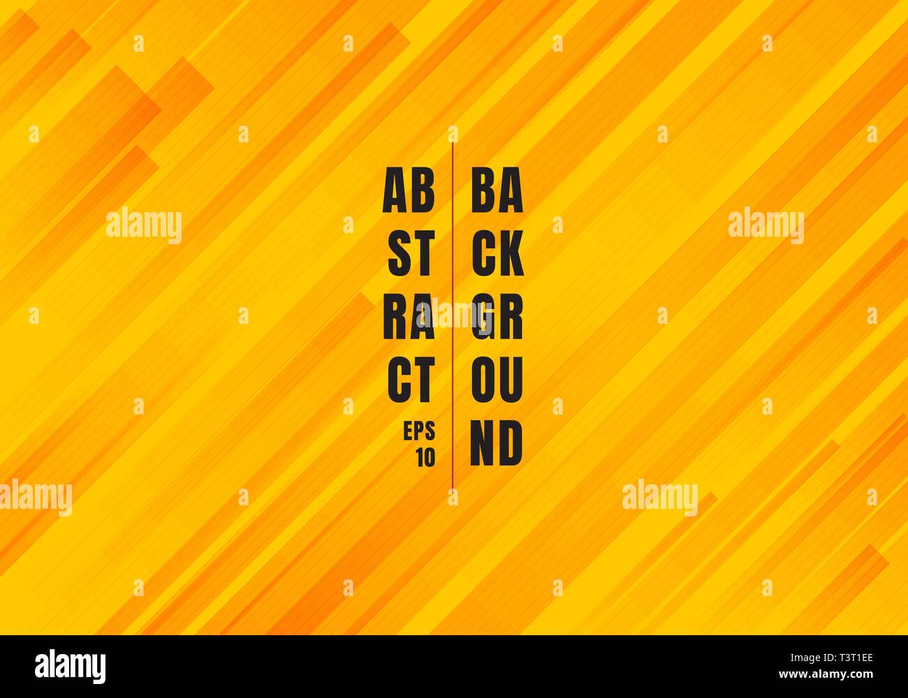 Abstract geometric yellow and orange diagonal stripes lines pattern modern style background. Vector illustration Stock Vector