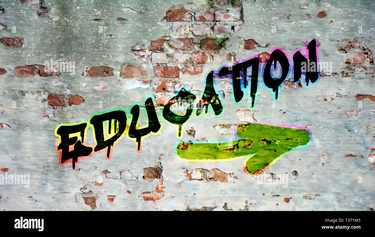 Street Graffiti to Education Stock Photo Alamy