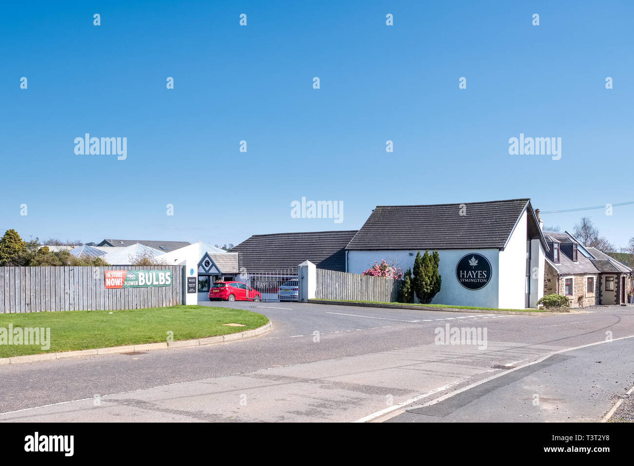 Ayr, Scotland, April 09, 2019: The front entrance to Hayes Garden Centre one of many that serve the area of South Ayrshire in Scotland Stock Photo