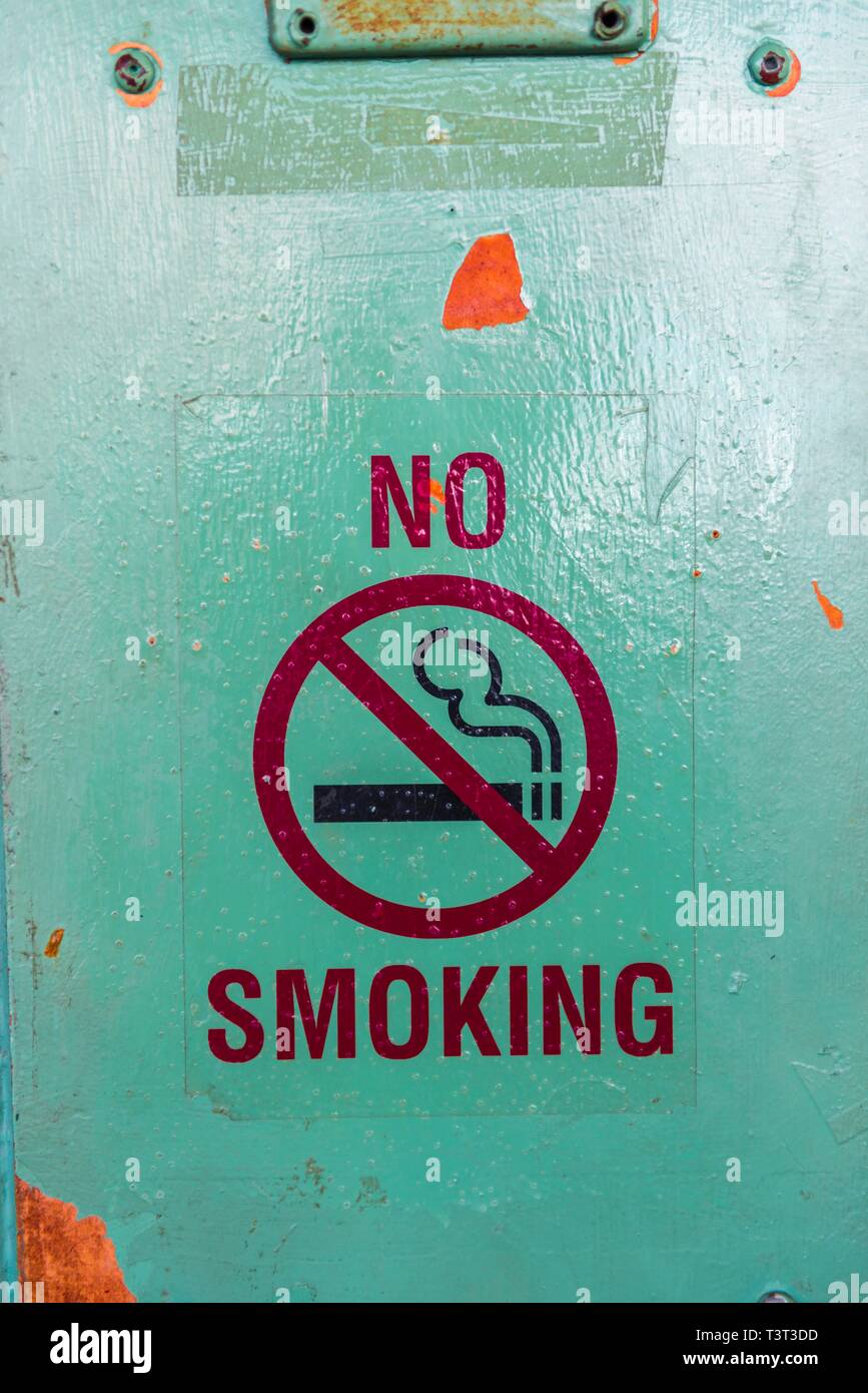 Sign No Smoking, Smoking ban, Washington, USA Stock Photo