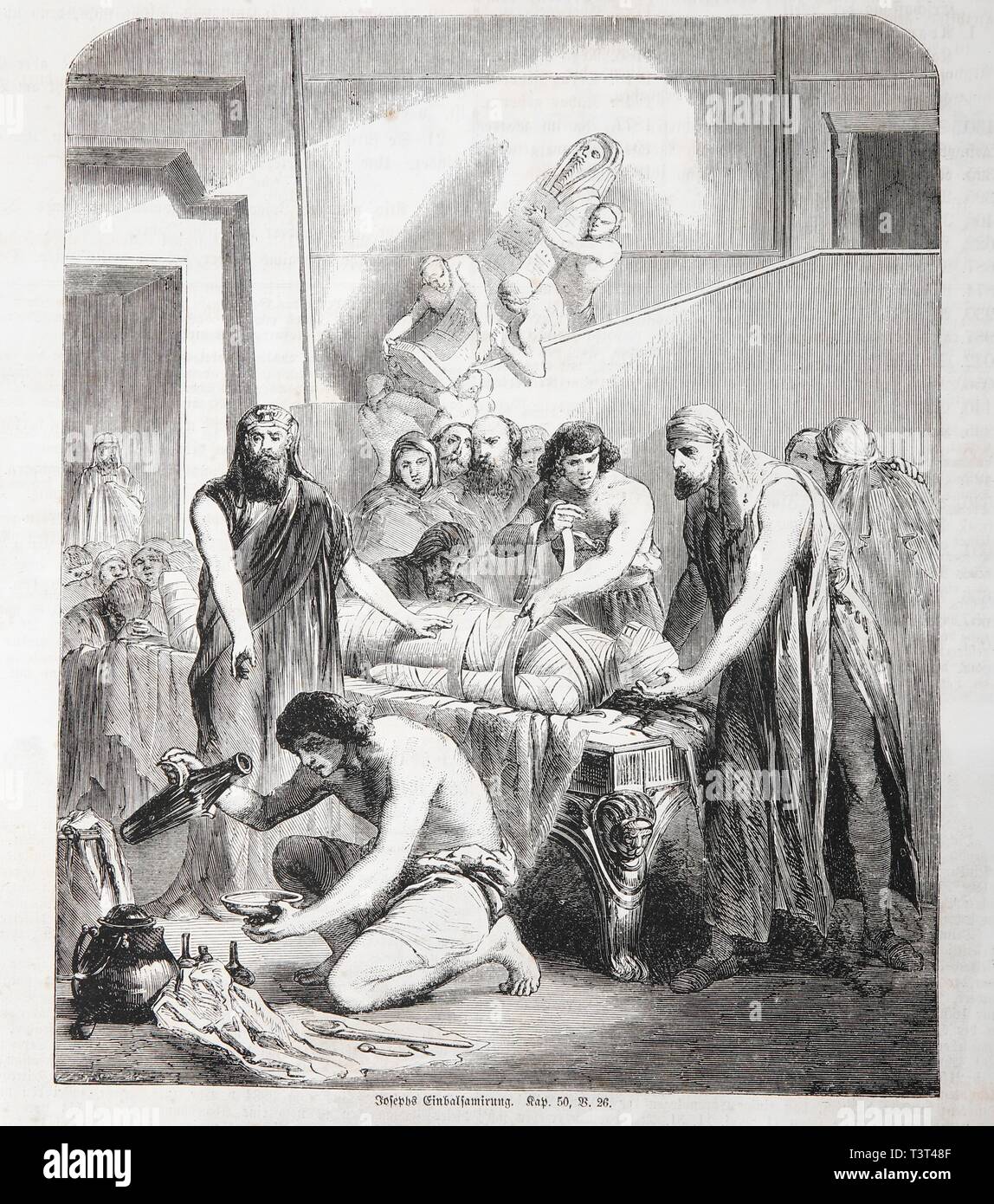 Joseph's Embalming, Historical Illustration In An Old Bible, From 1886, Old  Testament, Holy Scripture, Germany Stock Photo - Alamy