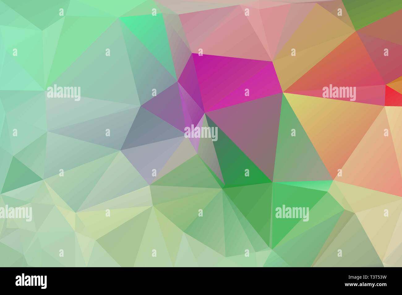 Multicolor background of triangles. Bright colors, festive abstract background Stock Vector