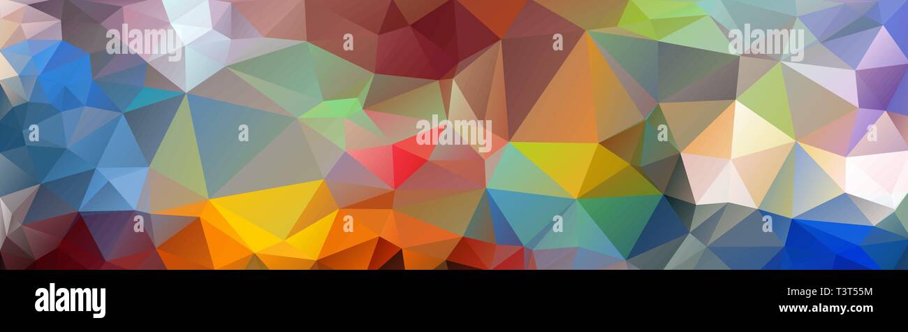Multicolor banner background from triangles, header for web. Stock Vector