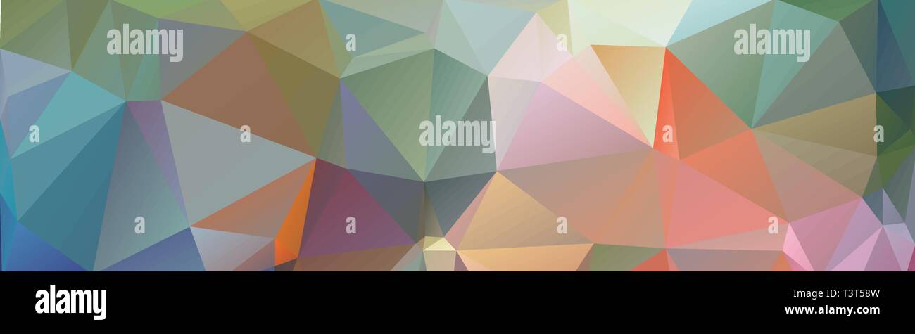 Multicolor banner background from triangles, header for web. Stock Vector