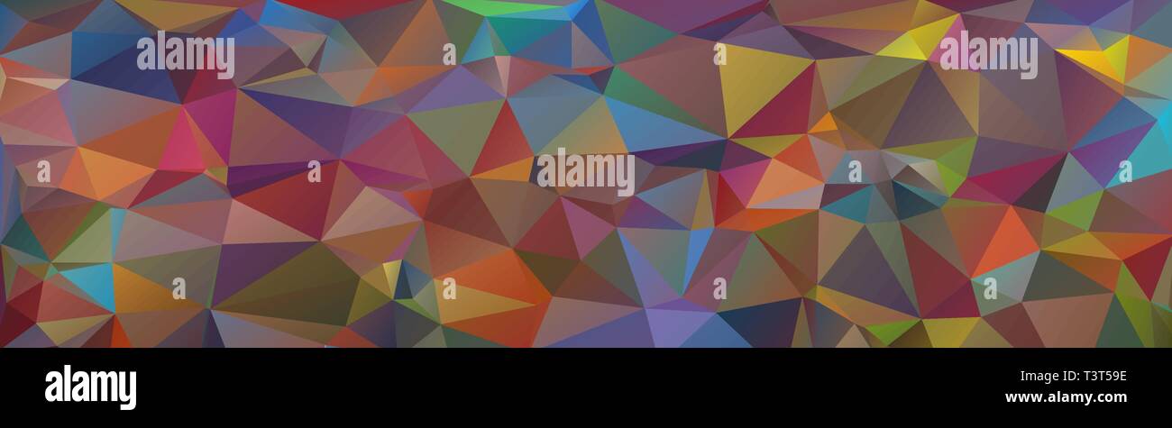 Multicolor banner background from triangles, header for web. Stock Vector