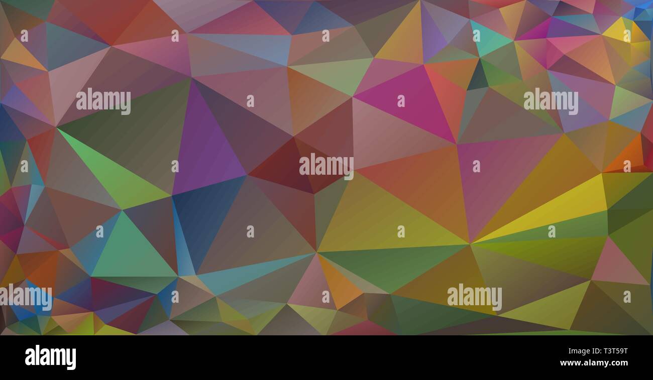 Multicolor banner background from triangles, header for web. Stock Vector