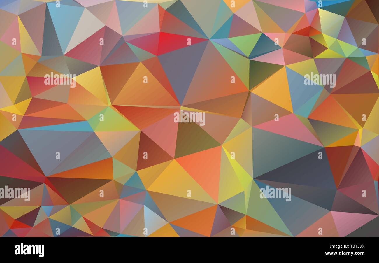 Multicolor background of triangles. Bright colors, festive abstract background. Stock Vector
