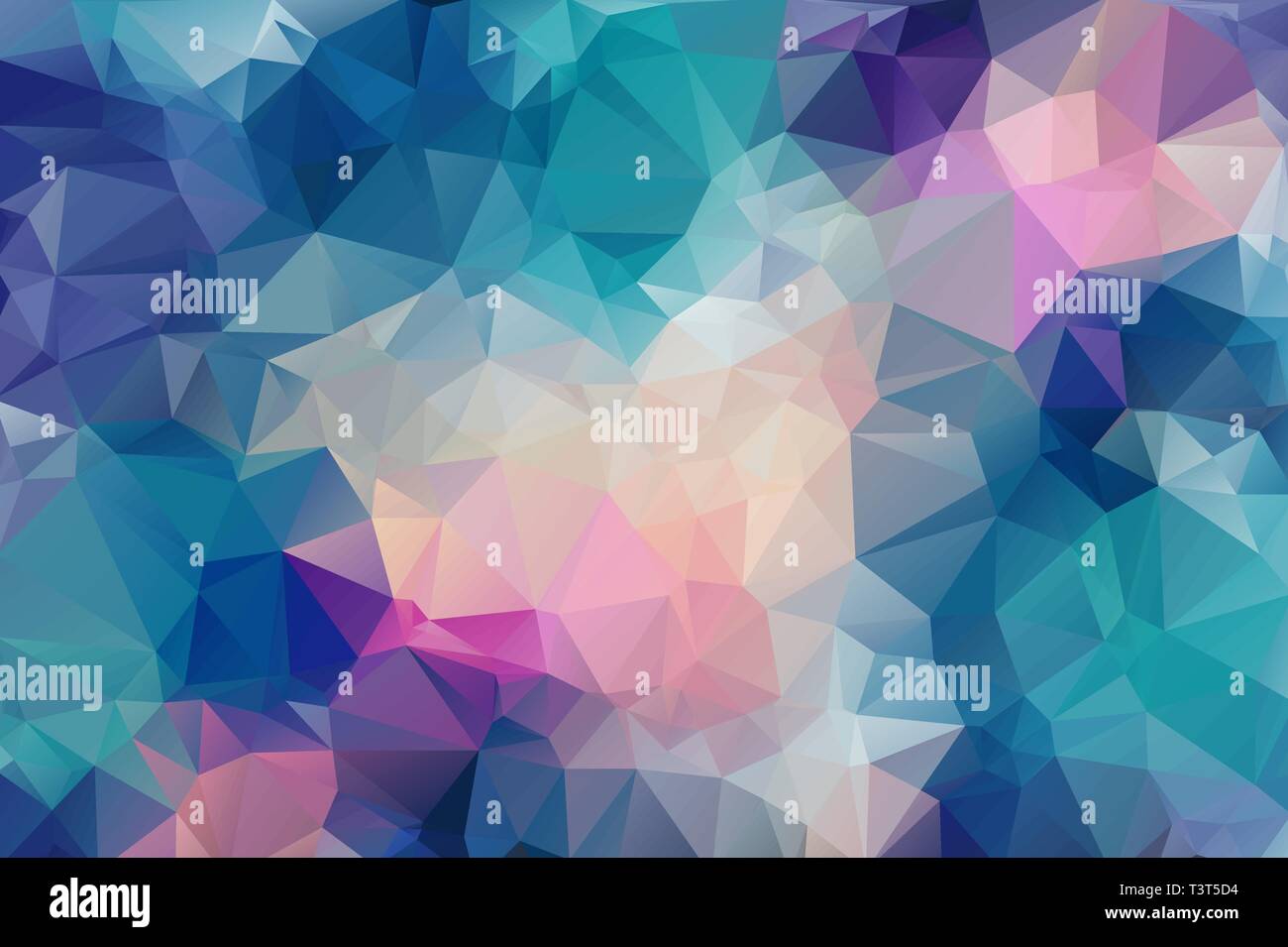 Cool purple, blue abstract background of triangles. Stock Vector
