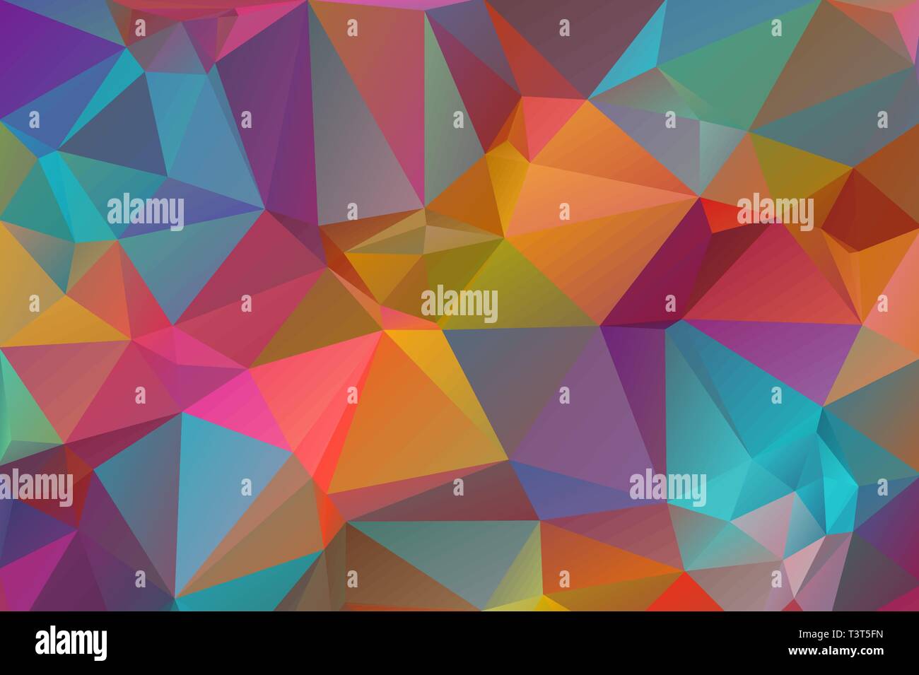 Multicolor rainbow abstract background of triangles, all the colors of the rainbow Stock Vector