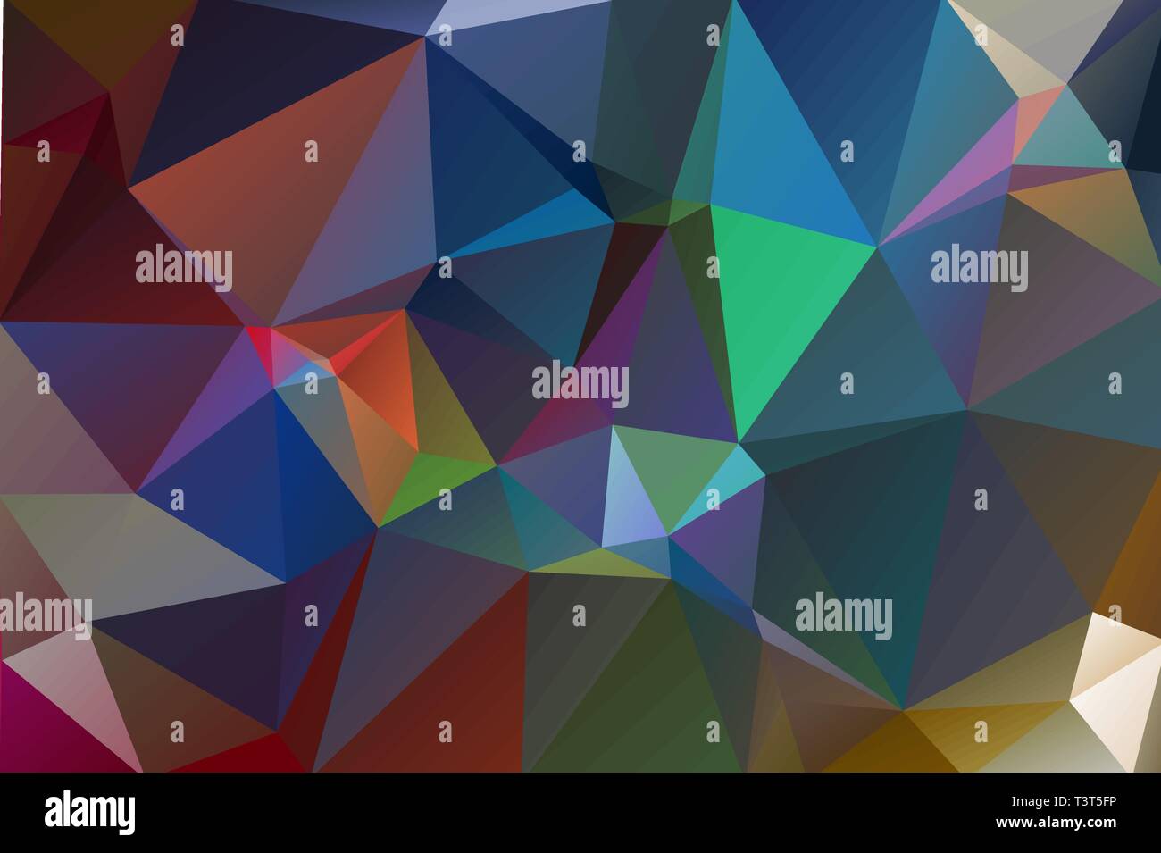 Multicolor rainbow abstract background of triangles, all the colors of the rainbow Stock Vector