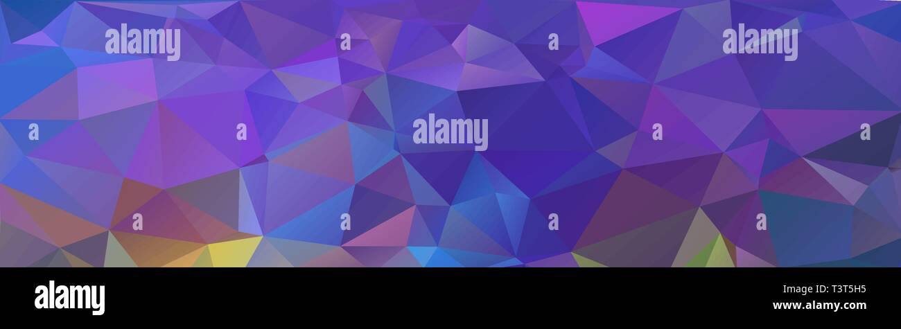 Web header background. Cool purple, blue abstract background of triangles. Stock Vector