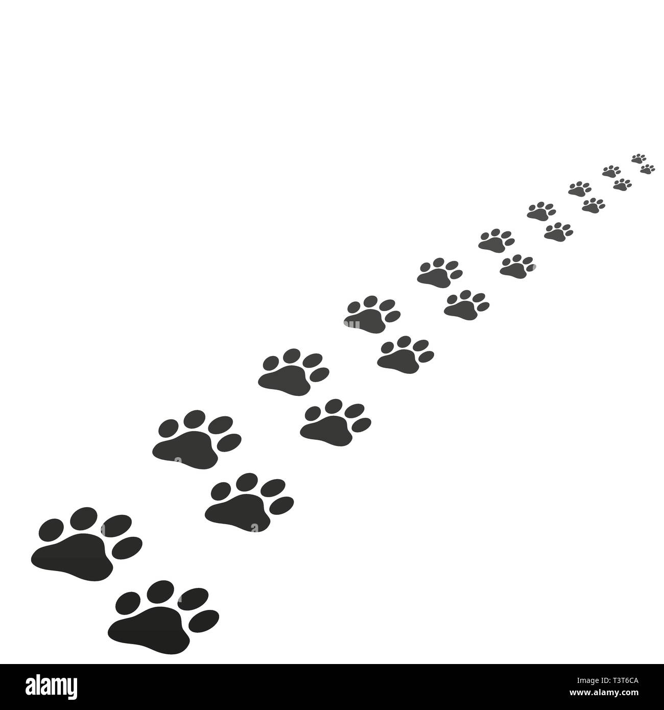 Animal paw print trace isolated vector illustration Stock Vector