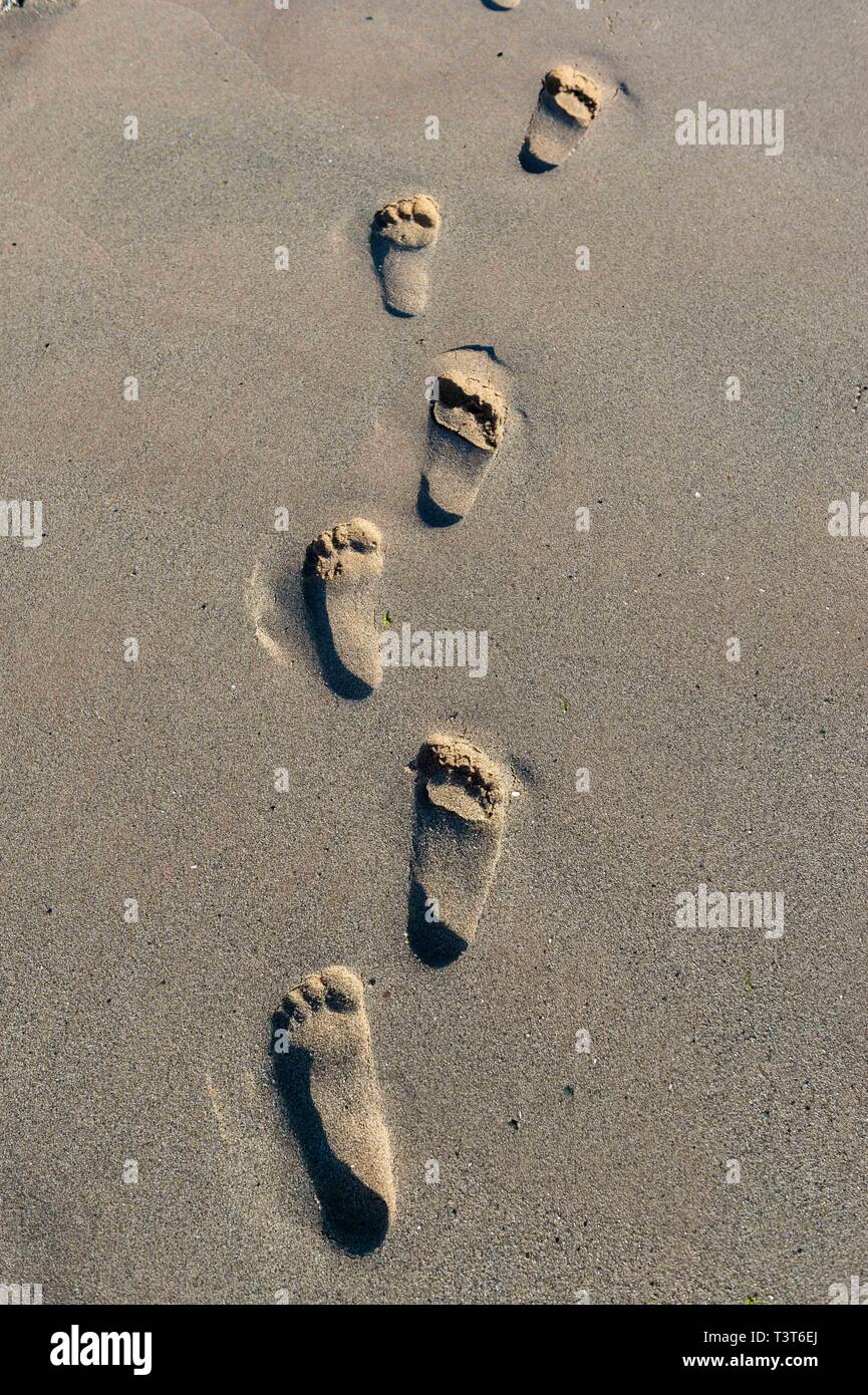 Right footprint on sand hires stock photography and images Alamy