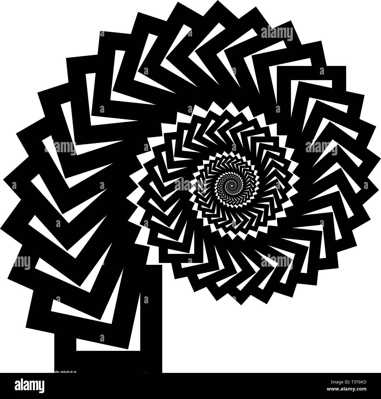 Isolated spiral on white background of squares. Design Element Stock