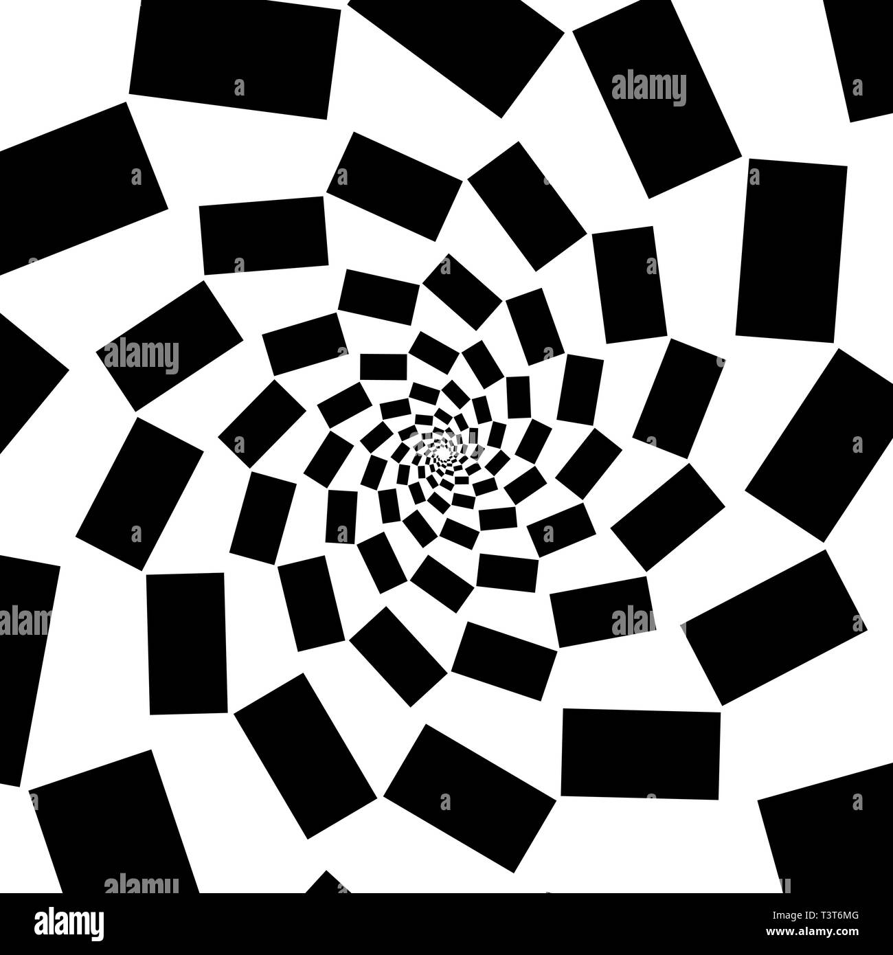Spiral of black squares on white background. Design element Stock ...