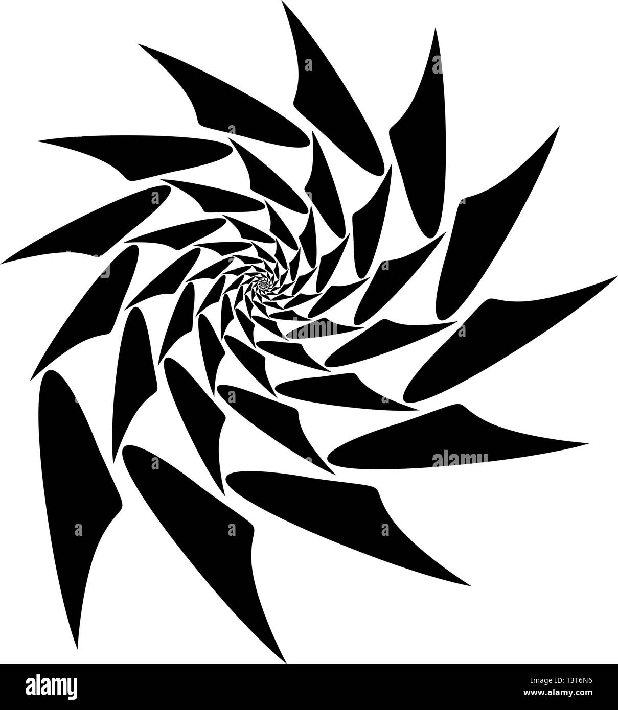 Abstract spiral figure rotation. Background black on white Stock Vector ...