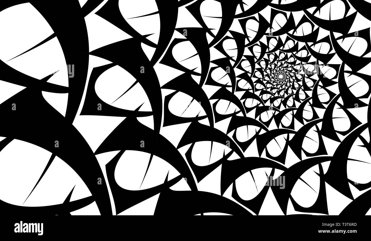 Abstract spiral figure rotation. Background black on white Stock Vector ...