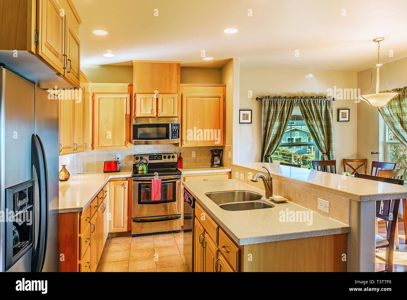 Countertops and in modern kitchen Stock Photo Alamy