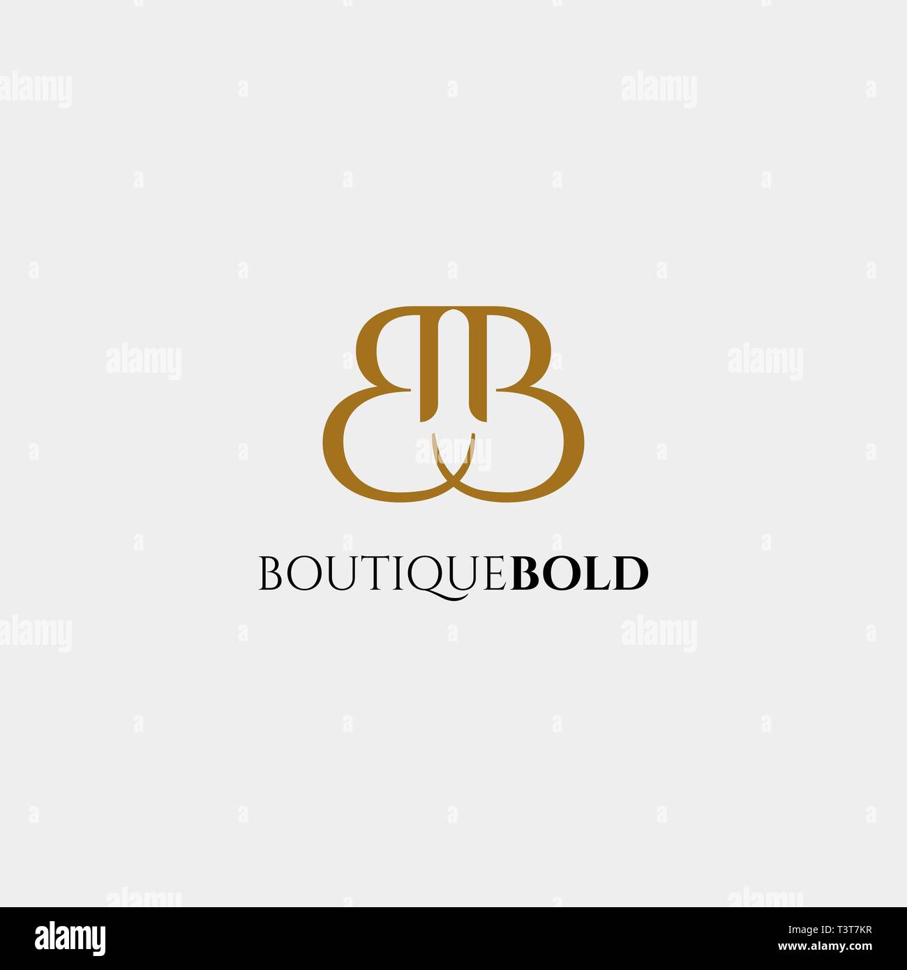 Premium Vector B Logo in gold color. Beautiful Logotype design for luxury company fashion branding - vector Stock Vector