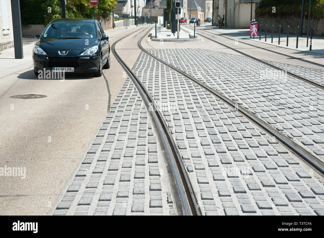 Angers, moderne Straßenbahn - Angers, modern Tramway Stock Photo