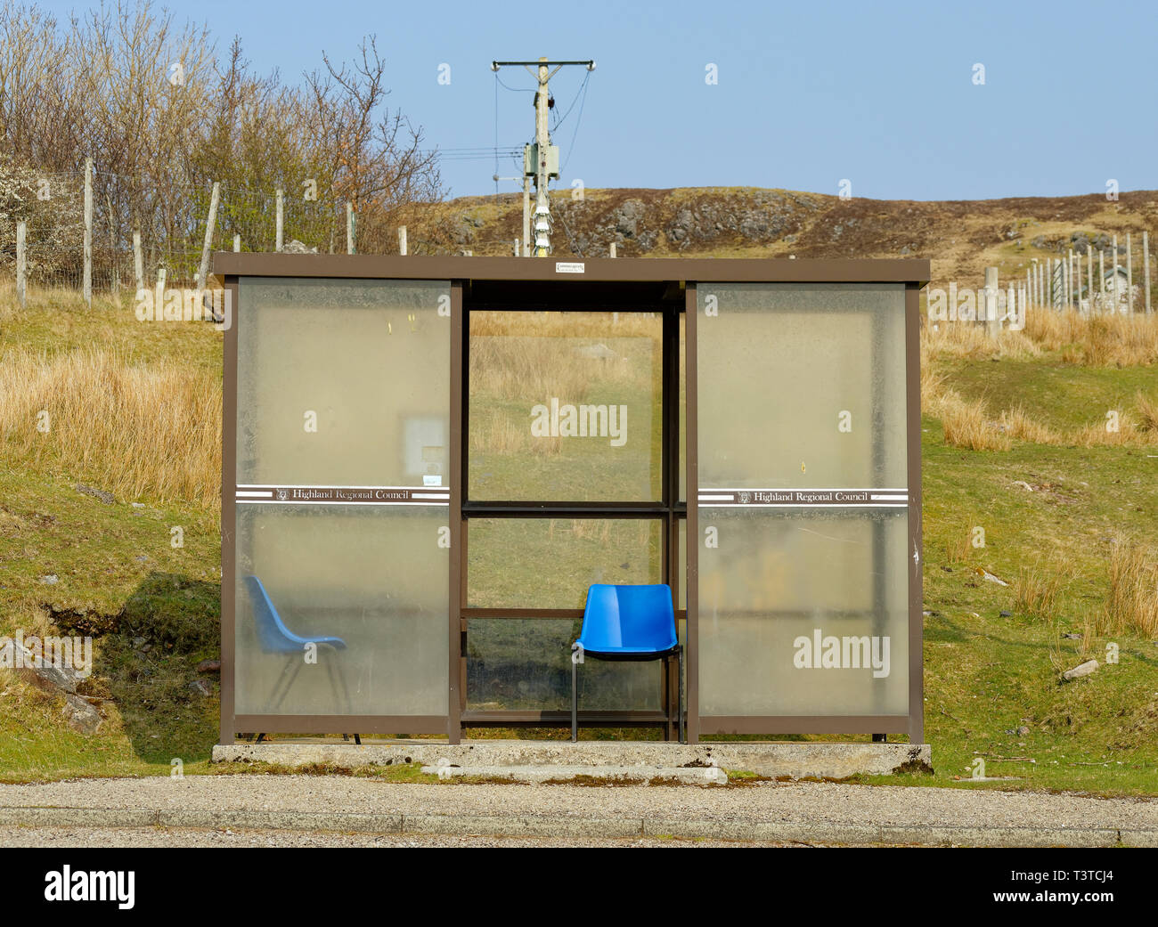 ACHILTIBUIE ROSS AND CROMARTY SCOTLAND A BUS SHELTER IN THE VILLAGE Stock Photo