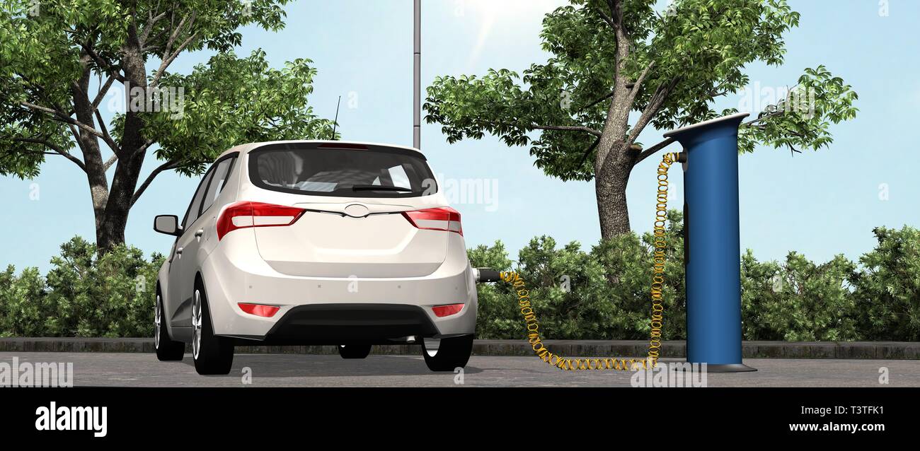 Electric Vehicle Charging Station Power supply for electric car charging. Electric car