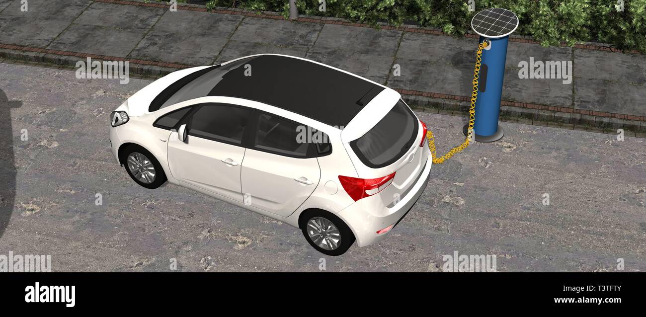 Electric Vehicle Charging Station Power supply for electric car charging. Electric car