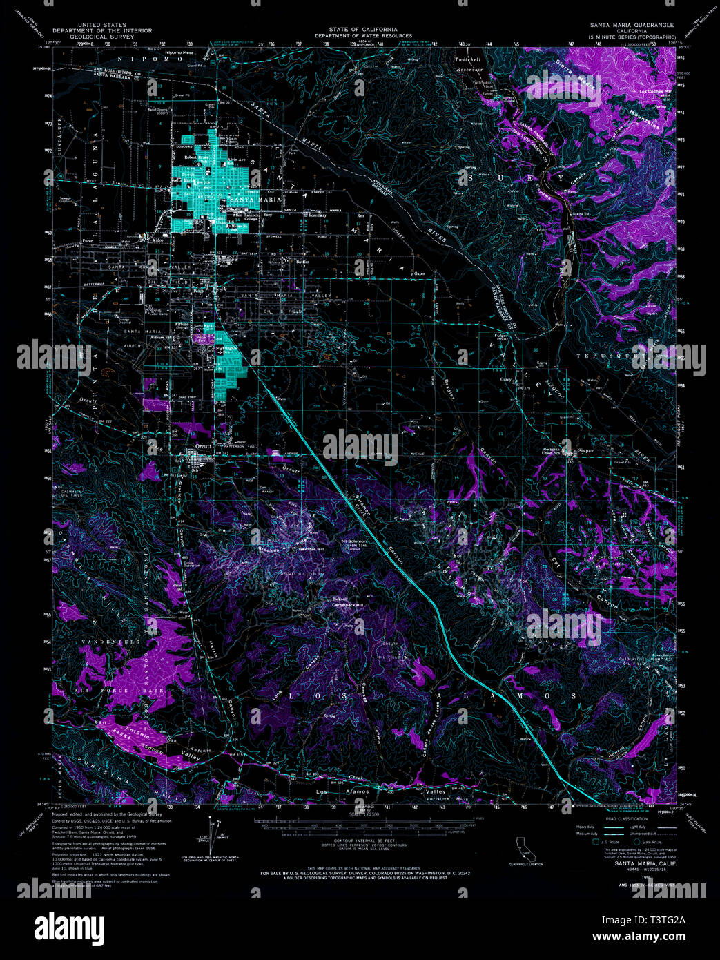 Santa maria california map hires stock photography and images Alamy