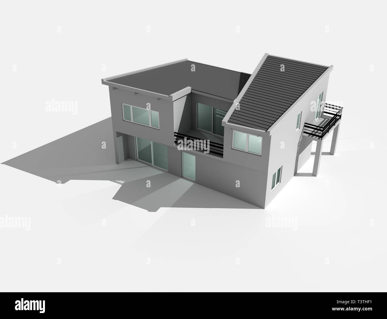 3d render of house isolated on white background Stock Photo - Alamy