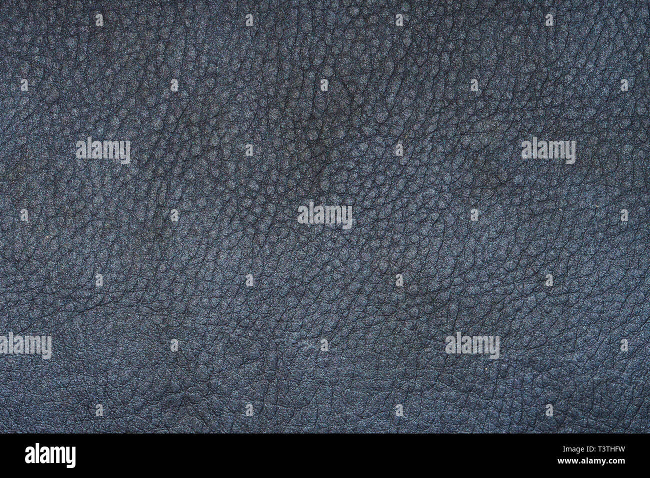 Black Blue Leather Texture. Close Up Artificial Leather Material Stock Photo