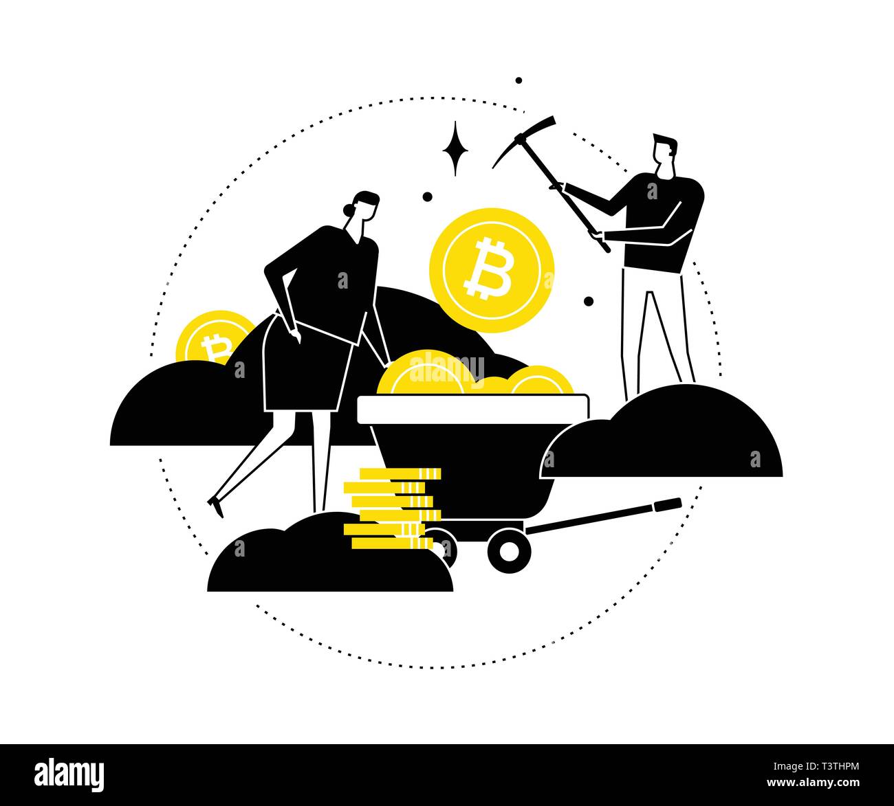 Cryptocurrency concept - flat design style vector illustration Stock Vector