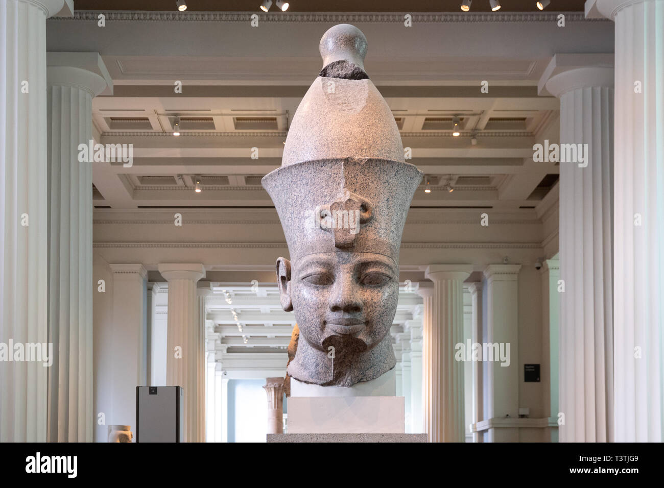Egyptian granite statue, The British Museum, Stock Photo