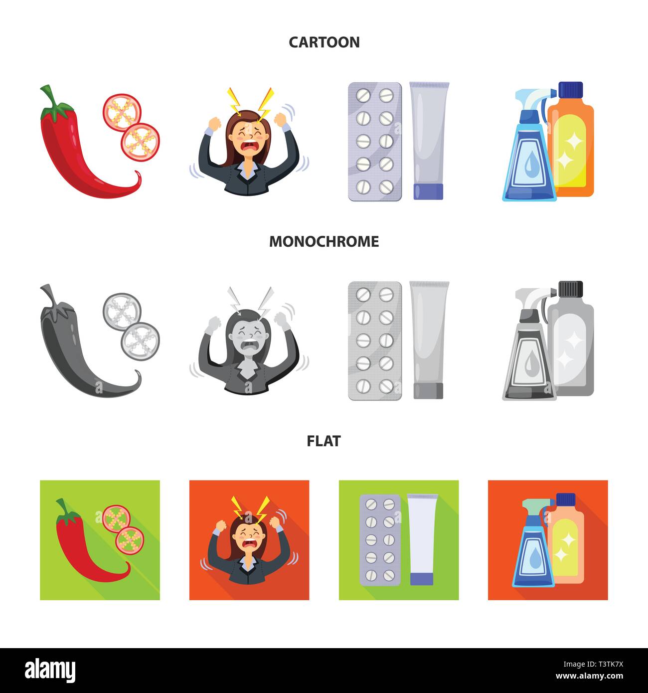 Vector design of medical and pain sign. Collection of medical and ...