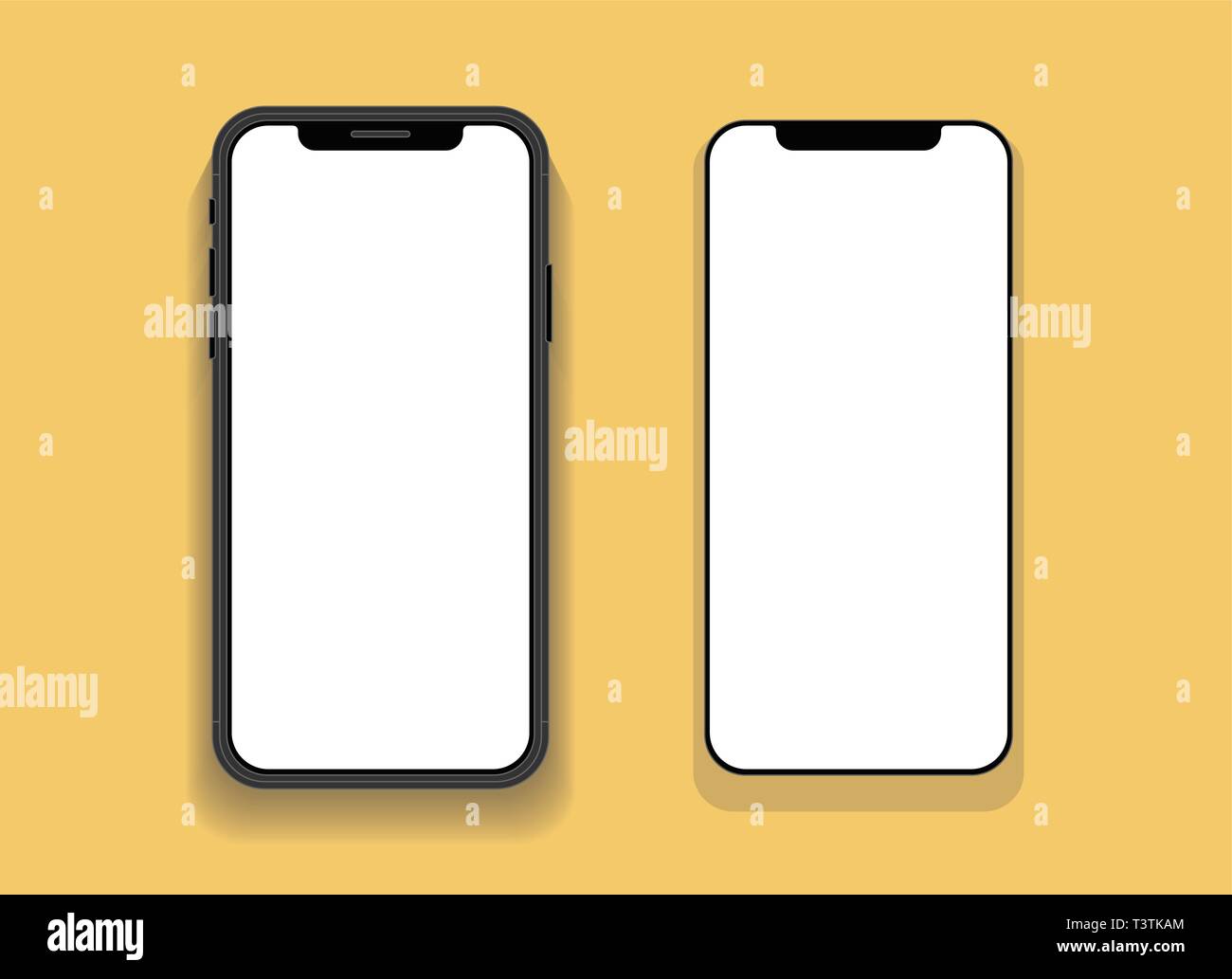 Smartphone with blank screen mock up. Smartphone isolated screen ...