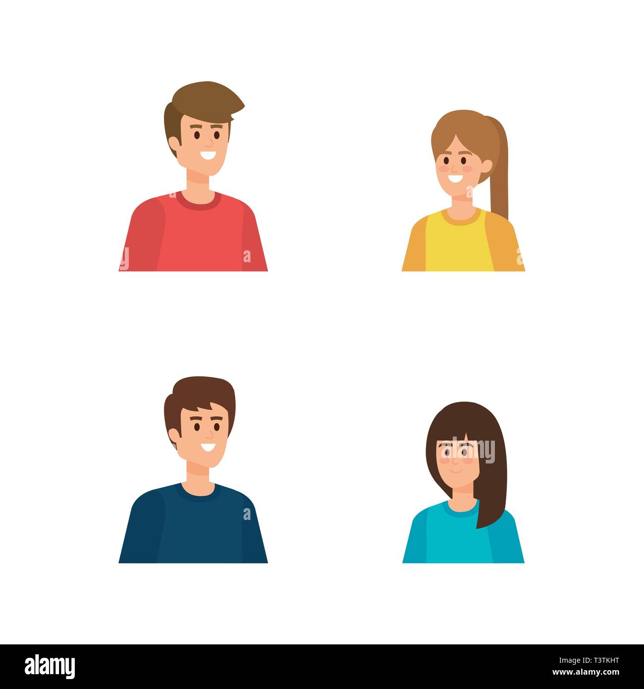 set cute boys and girls with hairstyle Stock Vector Image & Art - Alamy