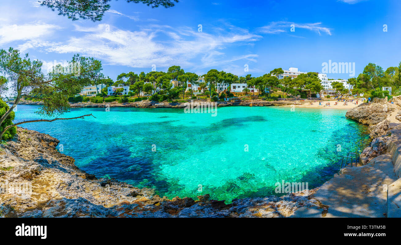 Cala Dor beach at Cala d'Or city, Palma Mallorca Island, Spain Stock Photo