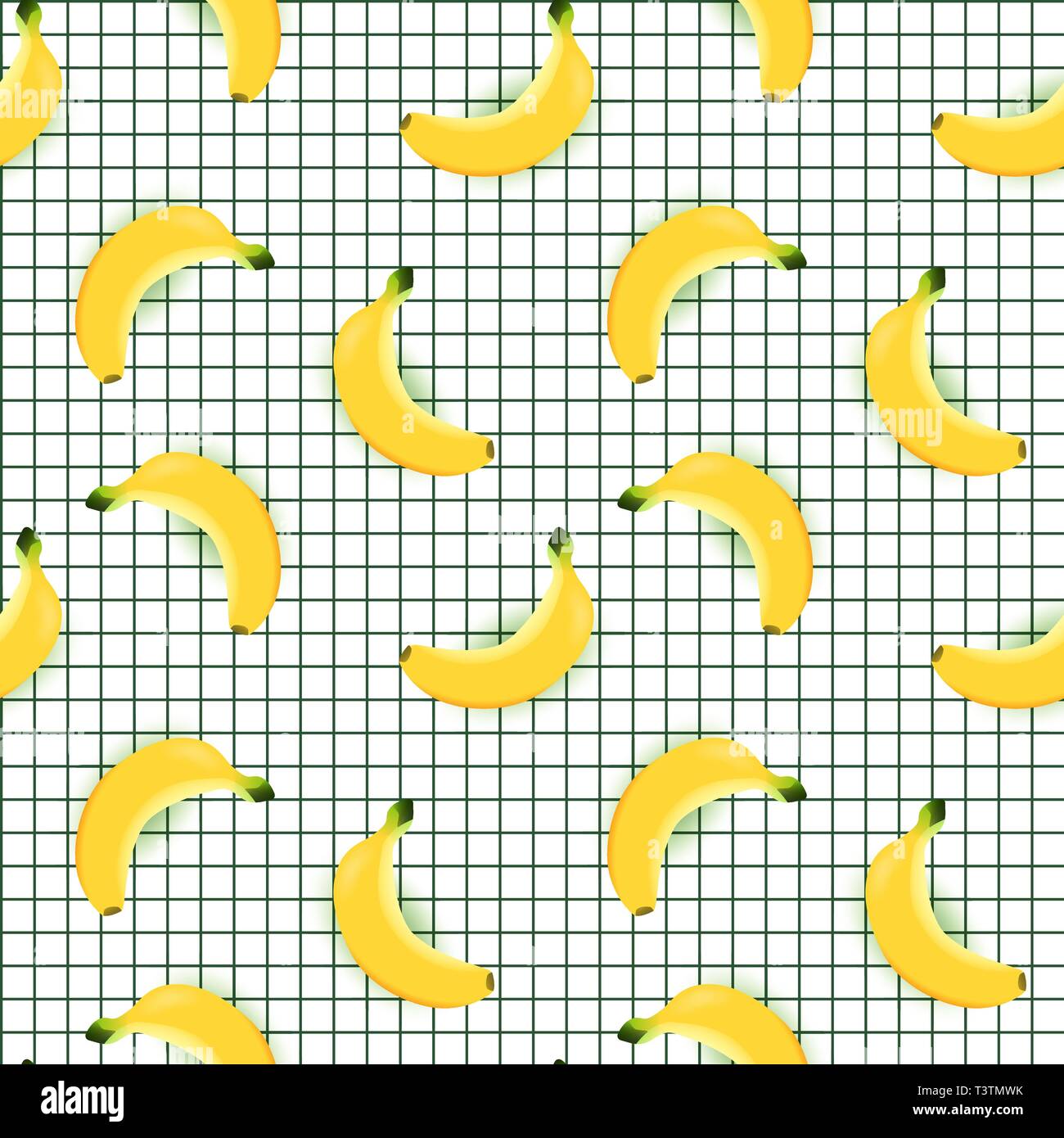 Banana seamless pattern with square background Stock Vector