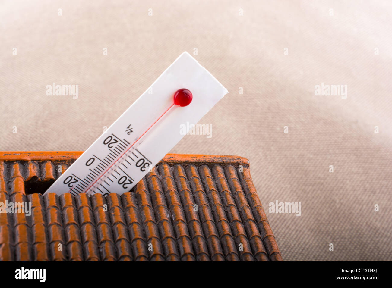 https://c8.alamy.com/comp/T3TN3J/thermometer-measuring-high-temperature-placed-on-a-little-model-house-T3TN3J.jpg
