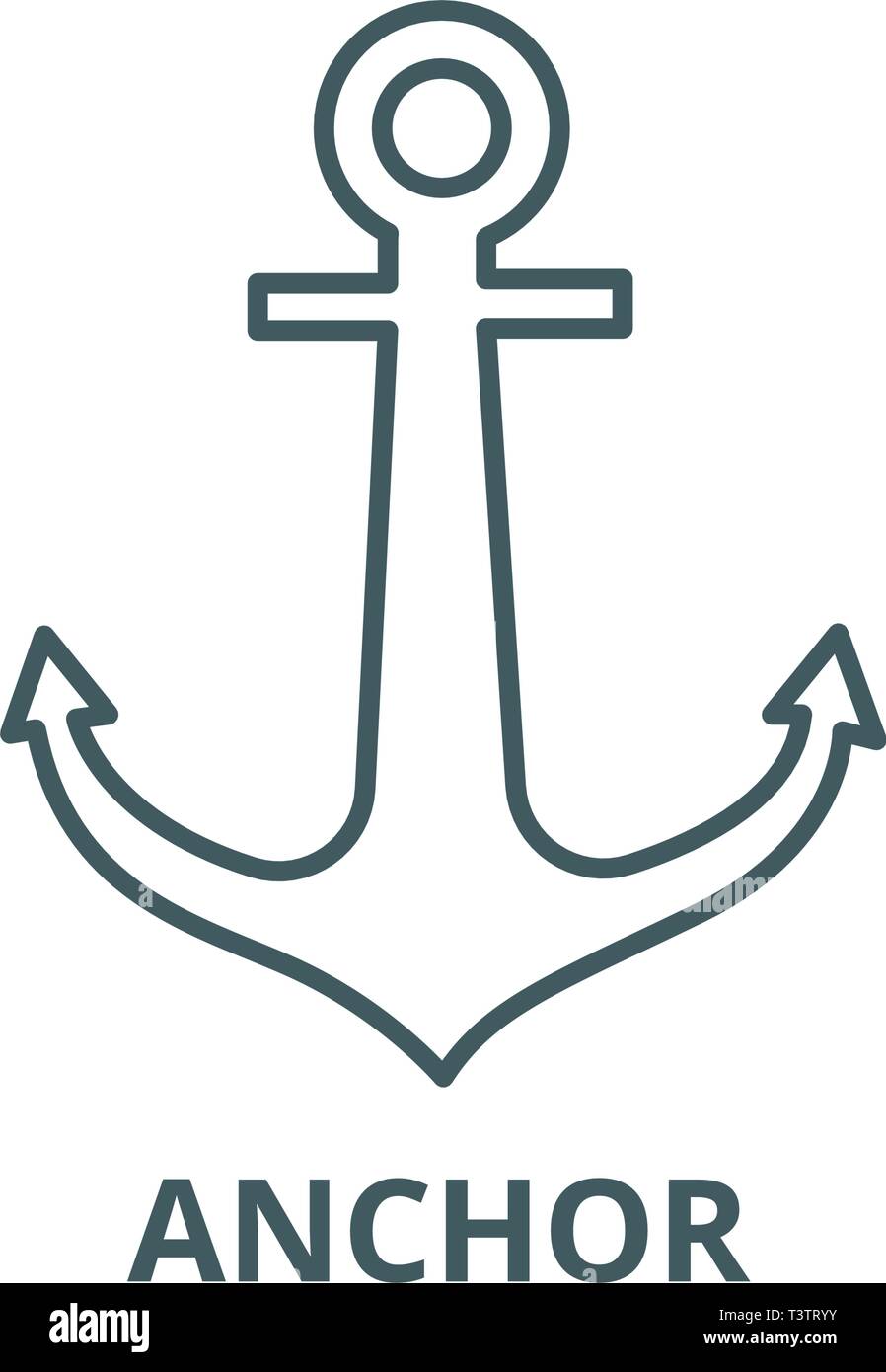 Anchor line icon, vector. Anchor outline sign, concept symbol
