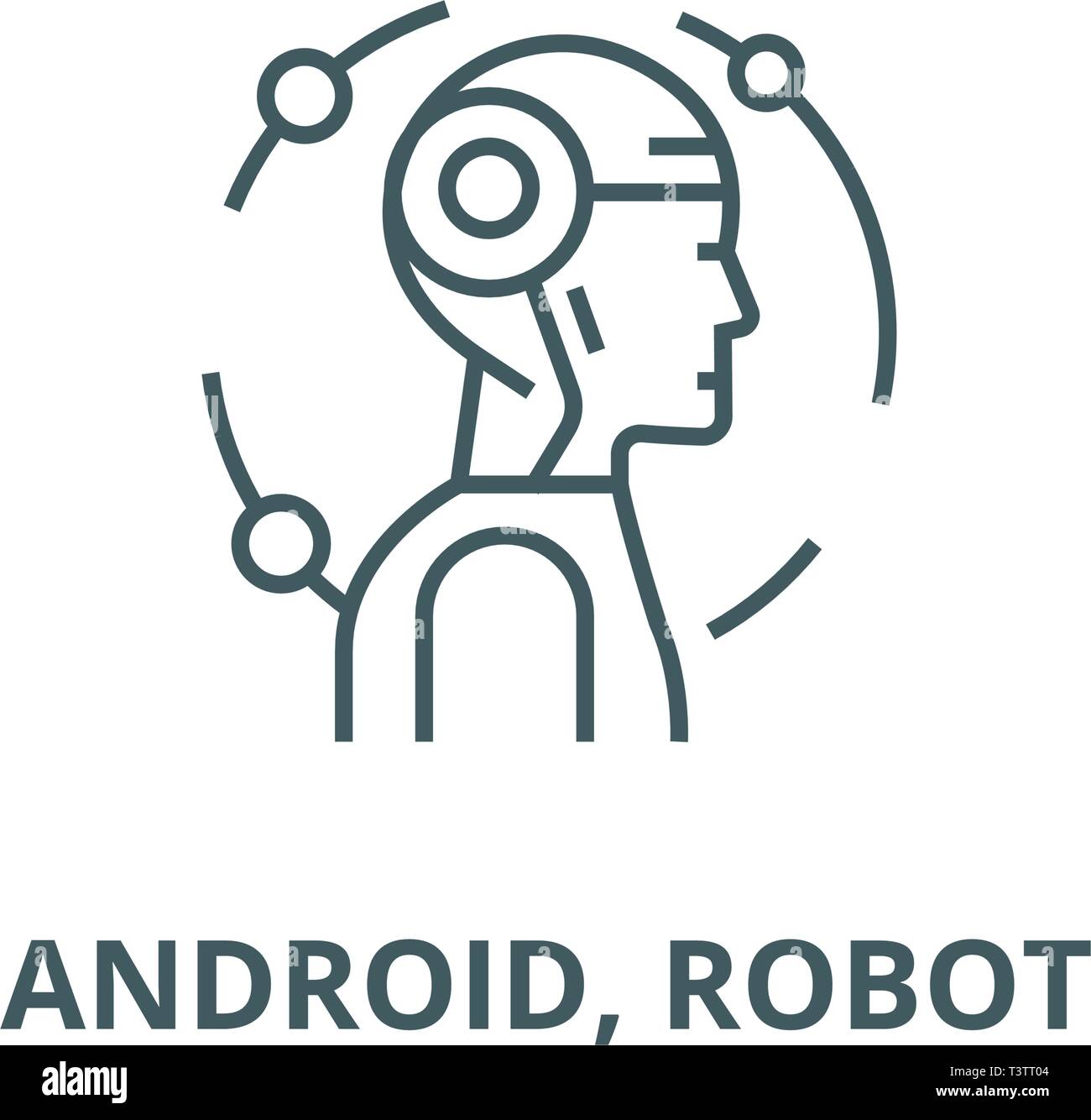 Android Robot Line Icon Vector Android Robot Outline Sign Concept Symbol Flat Illustration Stock Vector Image Art Alamy