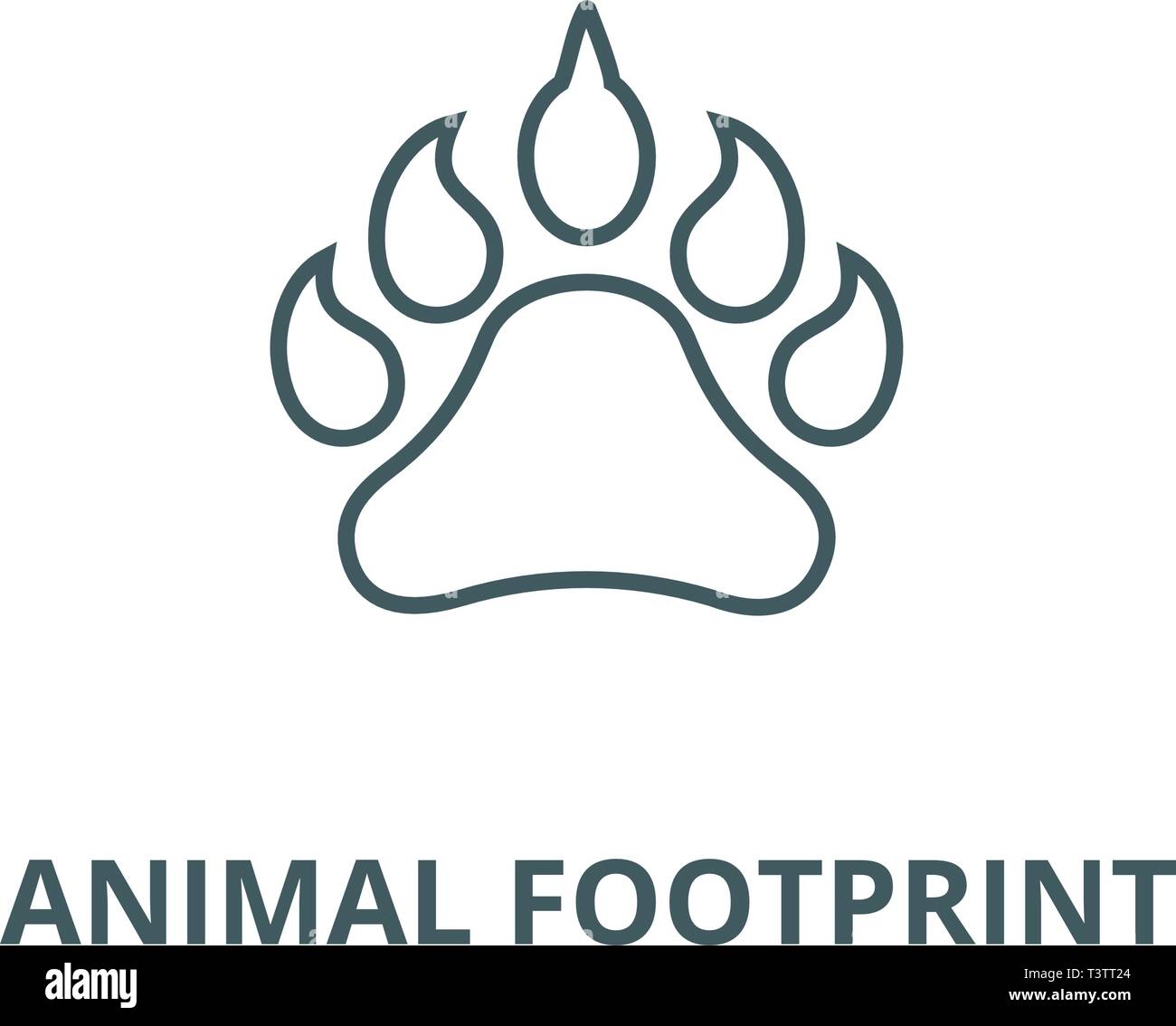 animal footprint line icon vector animal footprint outline sign concept symbol flat illustration stock vector image art alamy alamy