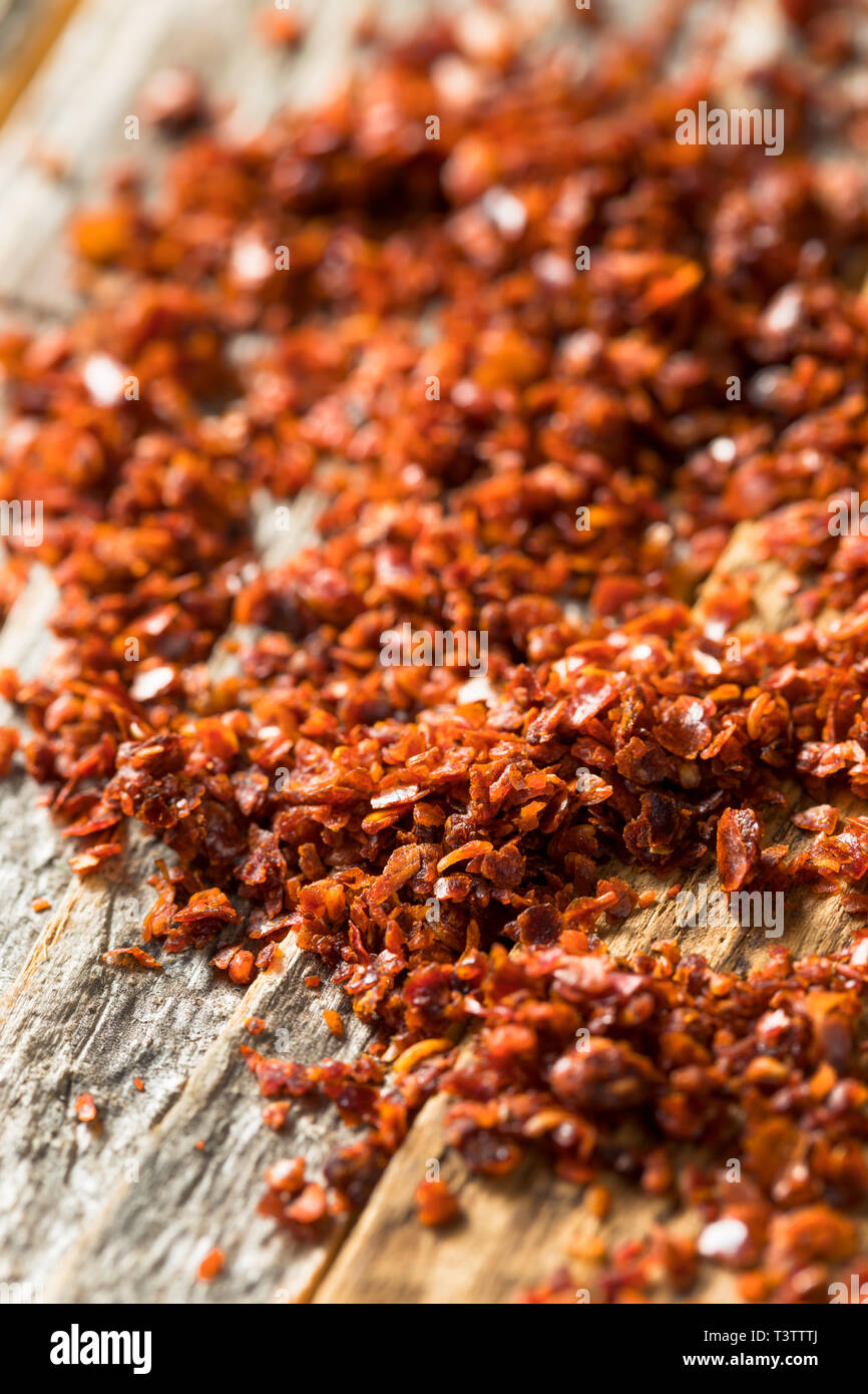 Spicy Organic Red Aleppo Pepper in a Bowl Stock Photo