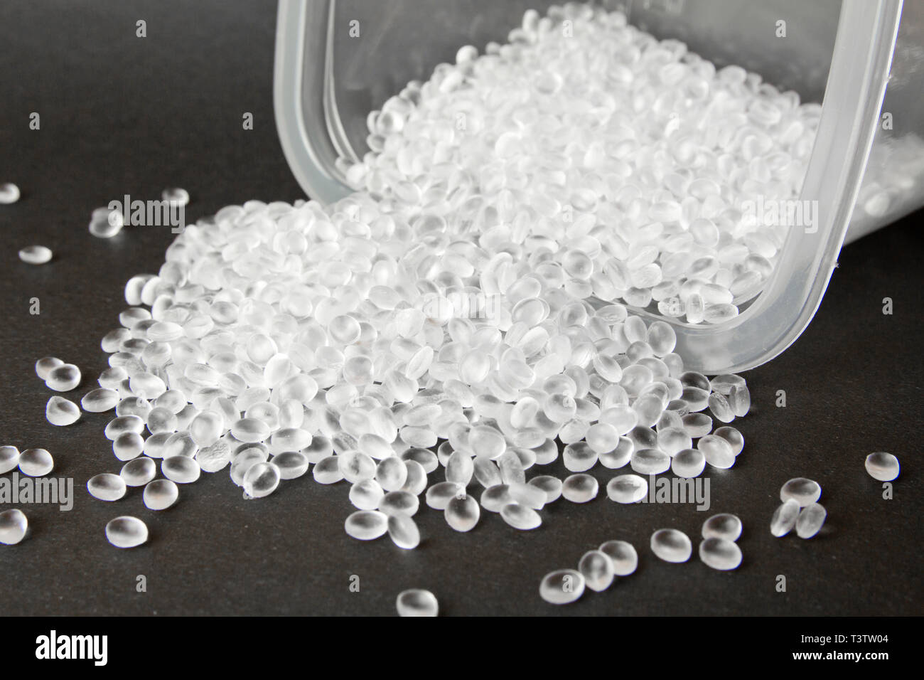 Transparent Polyethylene granules. HDPE.Plastic pellets. Plastic Raw  material Stock Photo - Alamy