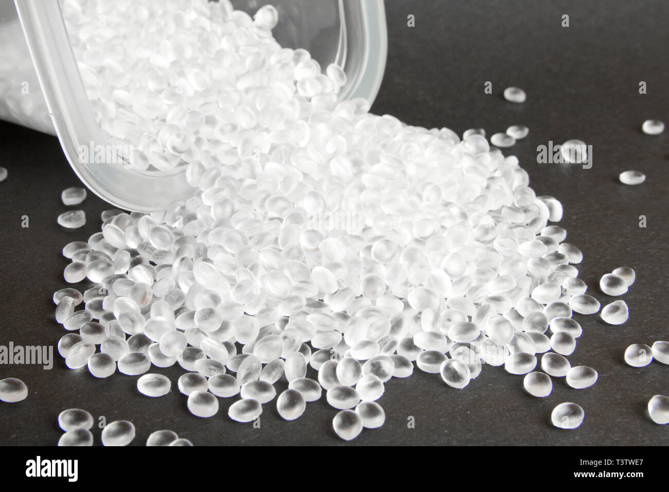 Transparent Polyethylene granules. HDPE.Plastic pellets. Plastic Raw  material Stock Photo - Alamy