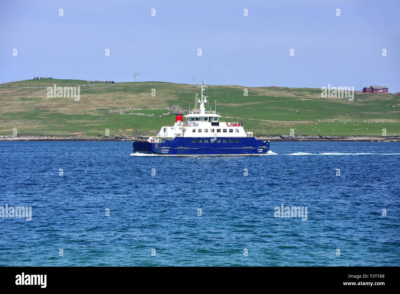 MV Leirna double ended ro-ro ferry from Bressay to Lerwick, Lerwick, Shetland, Northern Isles, Scotland, United Kingdom Stock Photo