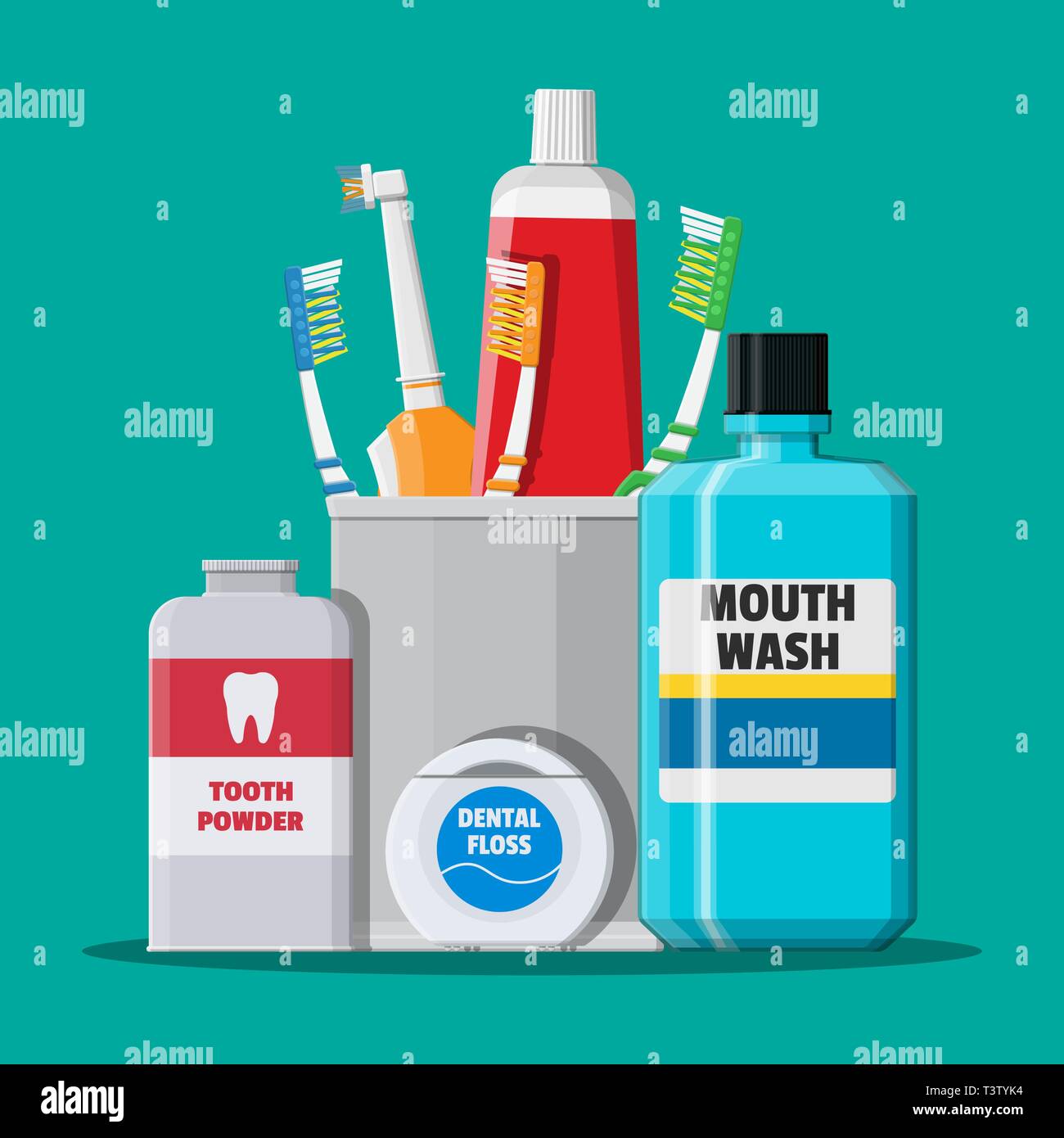 Dental cleaning tools. Oral care and hygiene products. Toothbrush