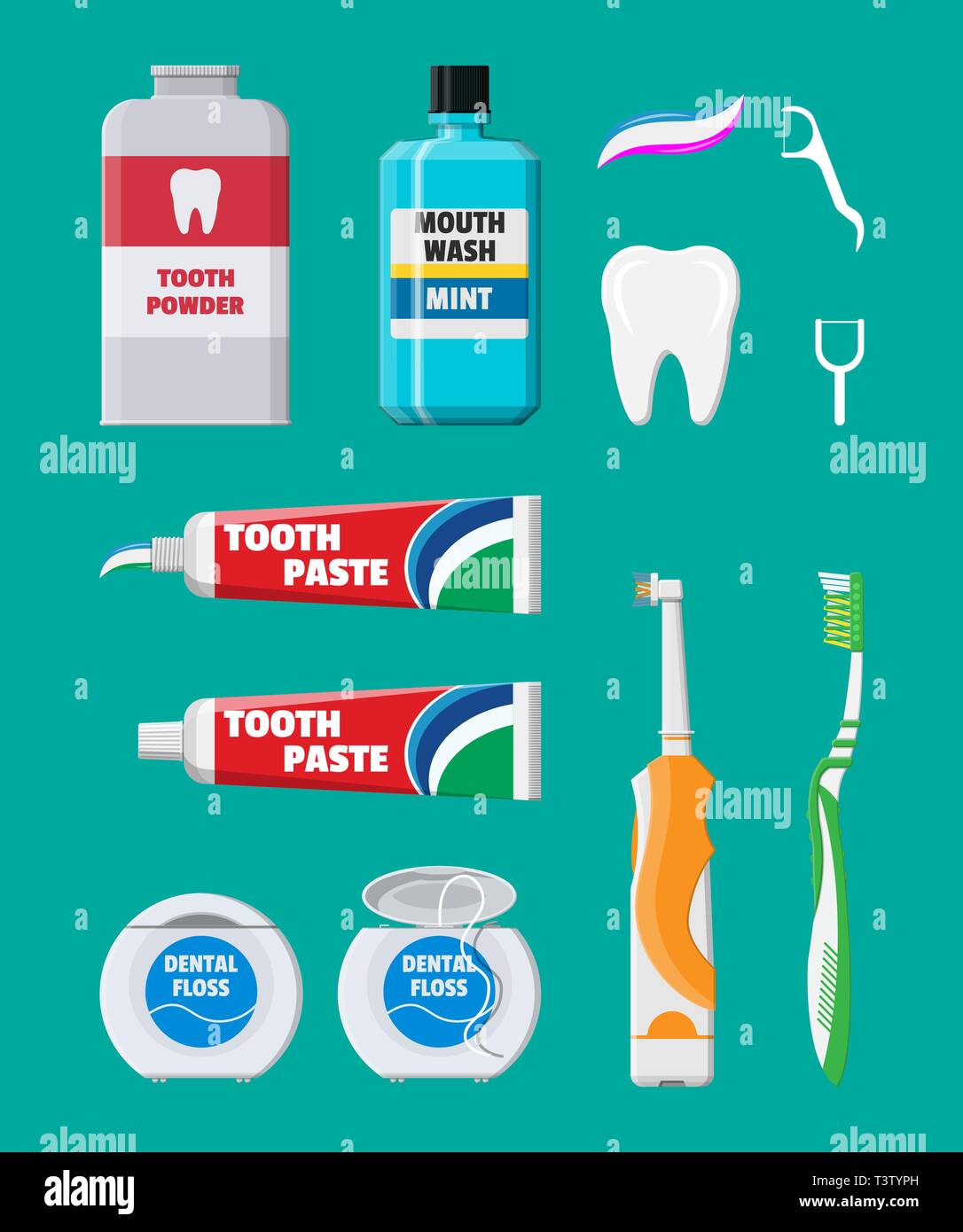 Dental cleaning tools. Oral care and hygiene products. Toothbrush