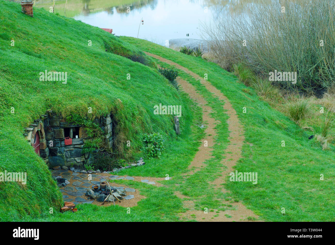 Hobbiton movie scene Stock Photo