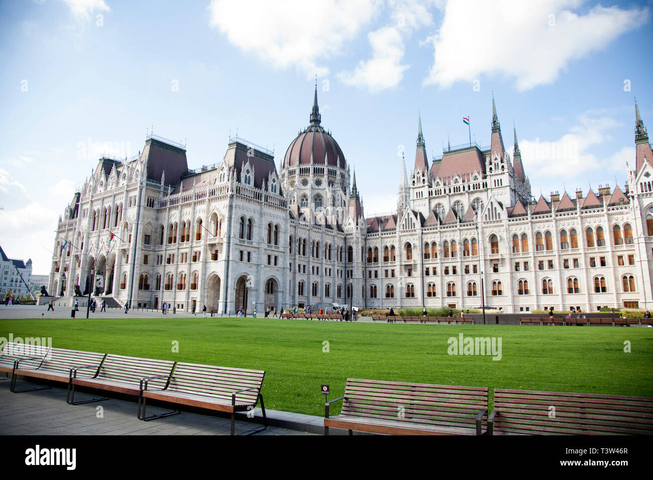 BUDAPEST, HUNGARY - SEPTEMBER 22, 2017: The Hungarian Parliament building is a landmark in Budapest, Hungary. Stock Photo
